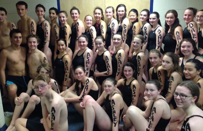 The Alvirne High School swim team.