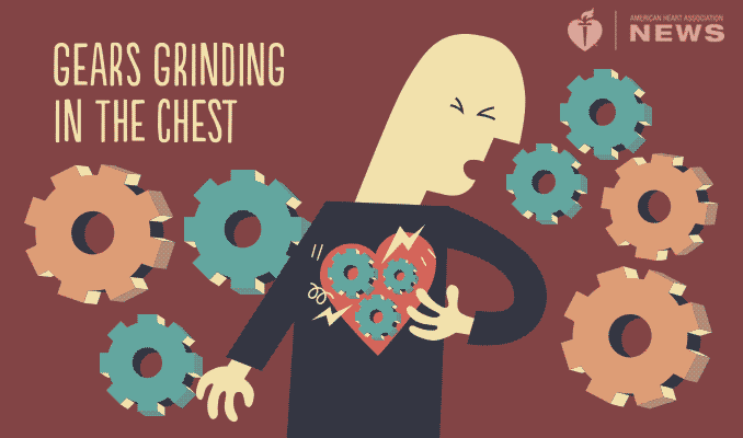 Grinding gears in chest.
