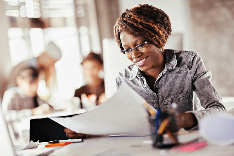 African American women working on a project