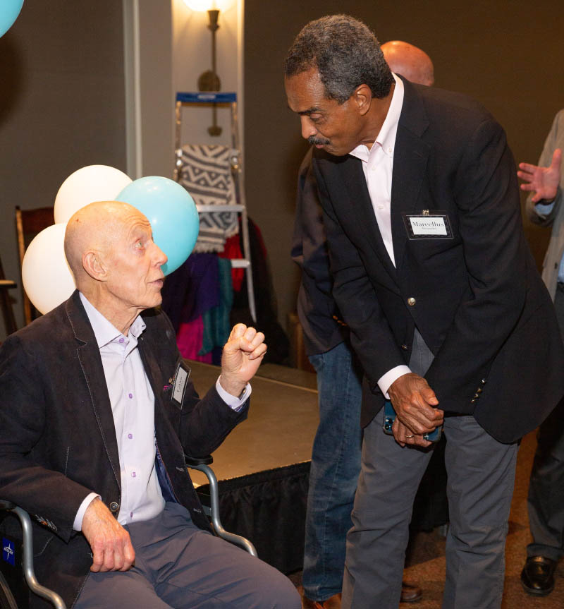 Marcellus Alexander Jr. and Cass Wheeler at Wheeler's 80th birthday party. (Photo courtesy of the Wheeler family)