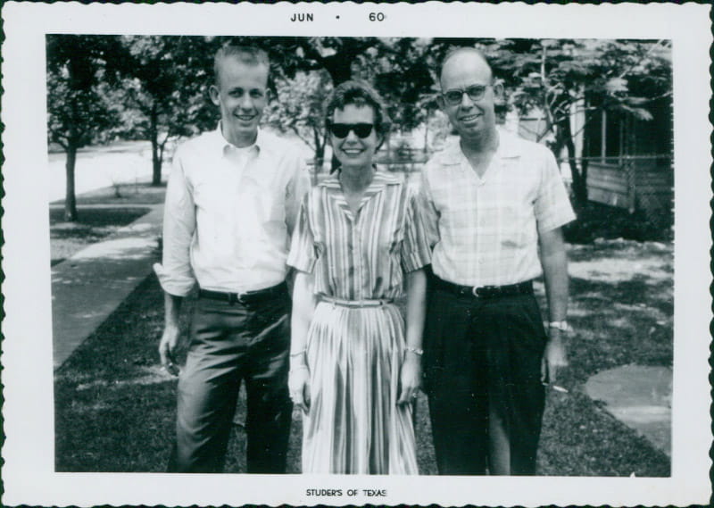 Cass Wheeler (left) with his parents, Honey and Skip. (Photo courtesy of the Wheeler family)