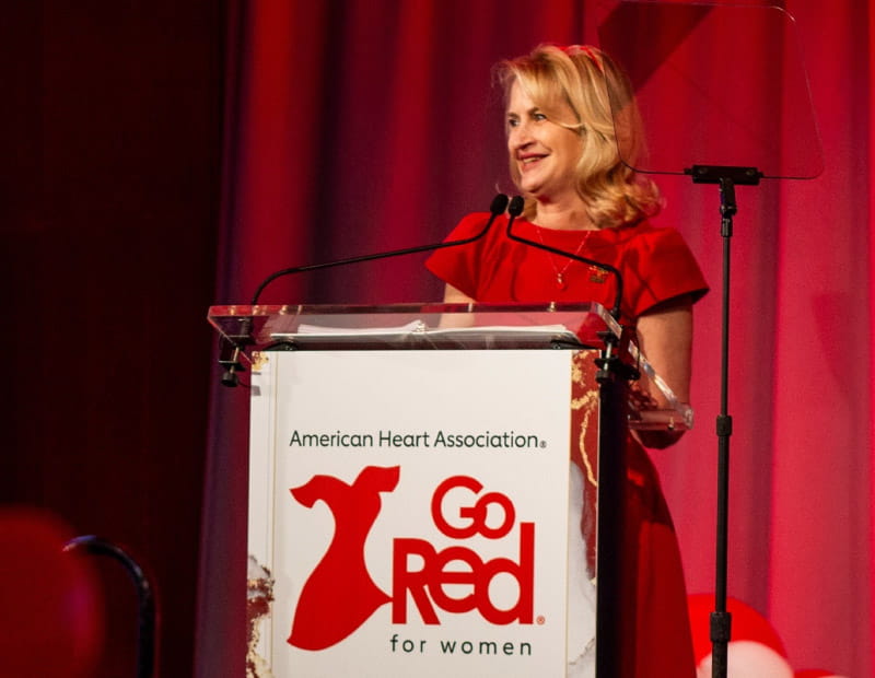 Dr. Stacey Rosen, shown at a Go Red for Women event in New York in 2024, has been a vocal advocate of women's heart health issues throughout her career. (American Heart Association photo)