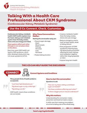 Talking with a healthcare professional about CKM syndrome fact sheet
