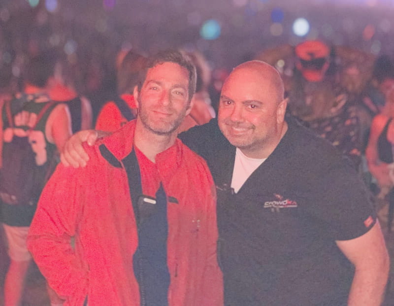 Dr. Matt Friedman (left) and Dr. David Saloum provided medical services at the Lost Lands music festival near Columbus, Ohio, in 2019. (Photo courtesy of Dr. Matt Friedman)