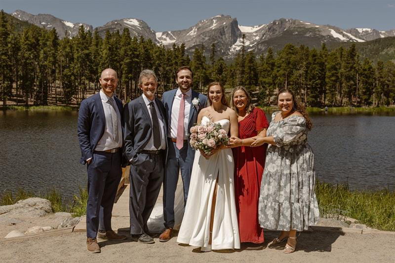 Murray Mitchell (second from left) at the wedding of his daughter Sydney in Colorado. With son Josh (left), wife Pam Weiss (second from right) and daughter Rachael (right).