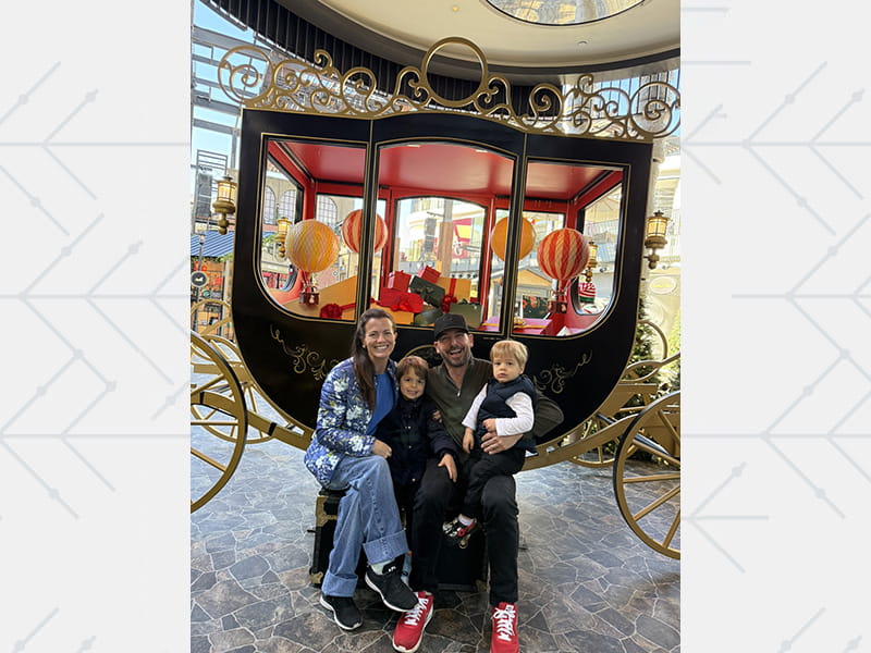 Melissa Claire Egan with husband Matt Katrosar and their sons Caden, 4, left, and Jake, 2