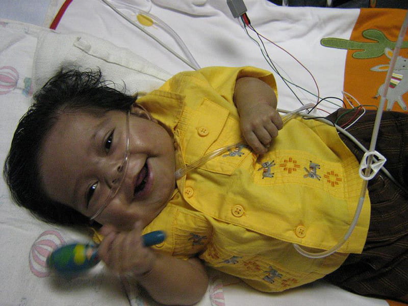 Manny Rios as a baby in the hospital