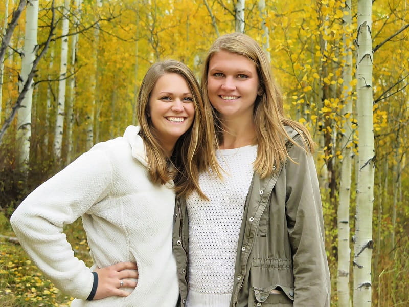 Emilie Martin with her late sister Lauren Harris.