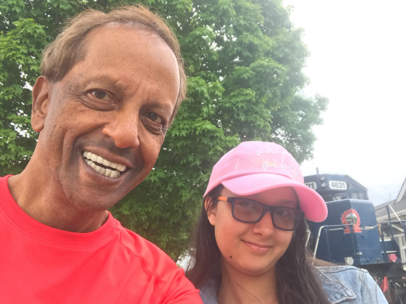 Heart attack survivor Kumar Seetharam (left) with his daughter, Faith. (Photo courtesy of Kumar Seetharam)