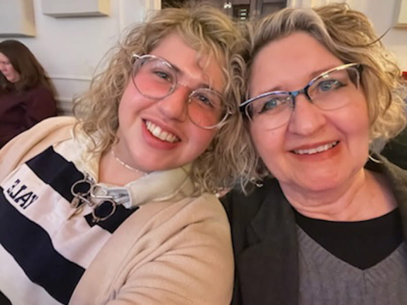 Stroke survivor Karen Moyer (right) with her son, Edward Rich. (Photo courtesy of Karen Moyer)