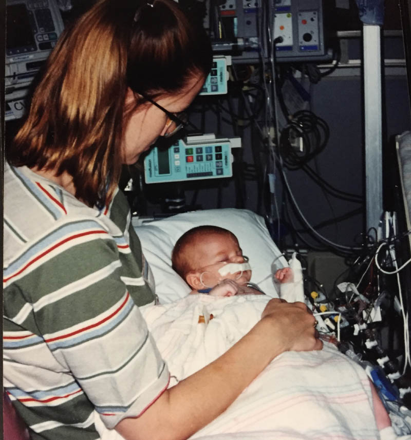 Katherine Herrmann in the hospital as an infant with her mom, Cara Haley. (Photo courtesy of Katherine Herrmann)