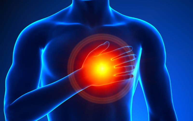 Illustration of person with heart pain