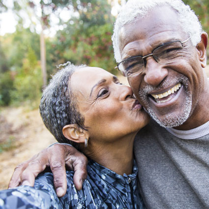 Healthy Senior Living Certification Couple Kiss