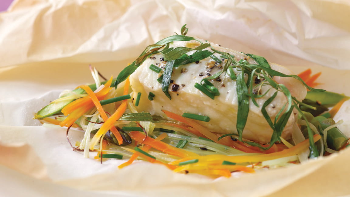 Herbed Halibut and Spring Vegs