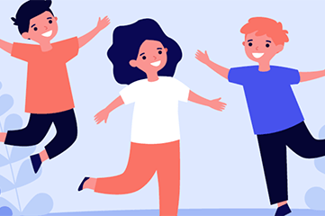 niños jugando afuera ilustración