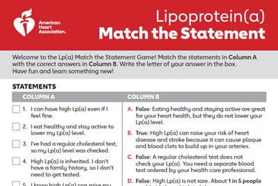 Lp(a) Match the Statement game