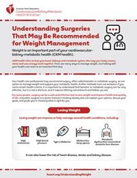 Understanding Surgeries for Weight Management fact sheet
