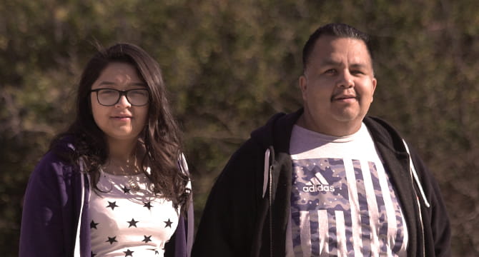Gerardo Lucio walks with daughter Karen. (Photo courtesy of Gerardo Lucio)