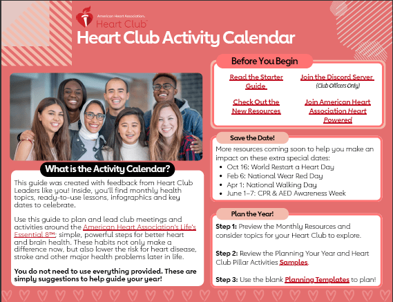 Heart Club Activity Calendar Icon