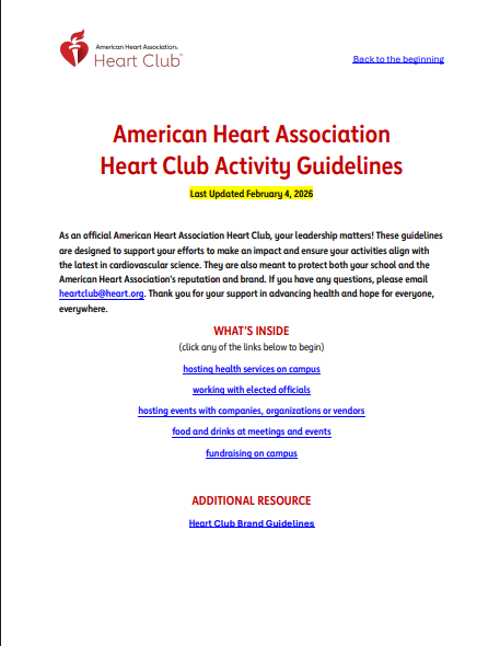 Thumbnail for the Heart Club Activity Guidelines